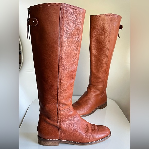 Madewell Sidney Chestnut Brown Knee High Back Zip Tall Riding Boots Size 8 - Picture 8 of 16